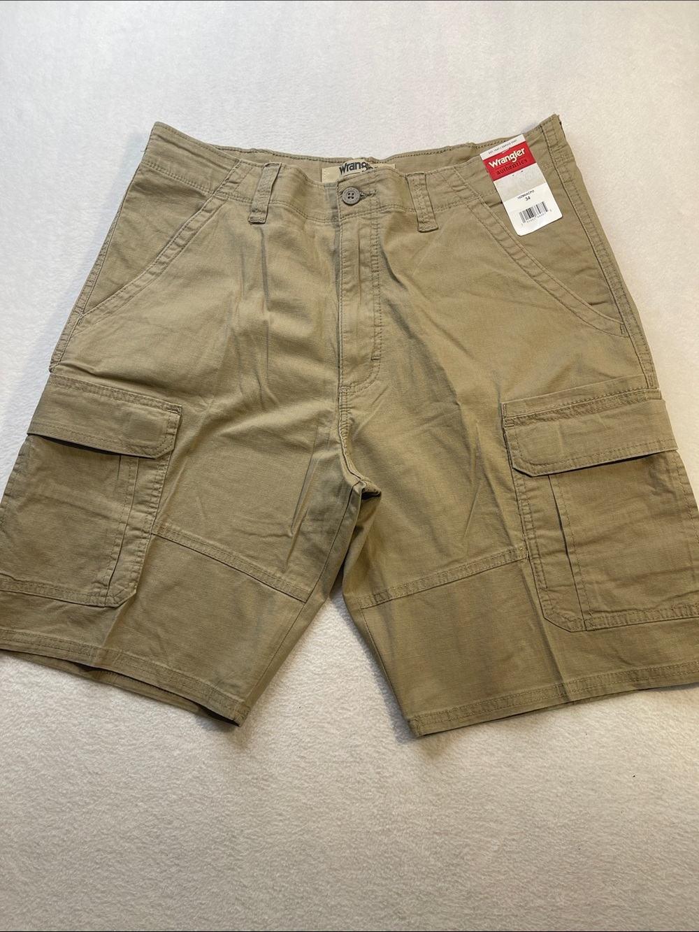 Wrangler Men's Cargo Shorts - Tan Utility Style SIZE 34 NWT